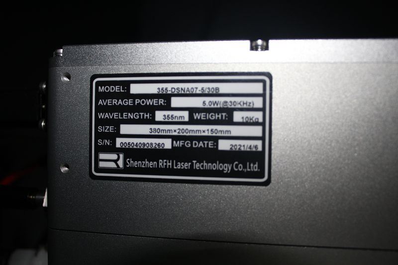 UV laser marker parameter card