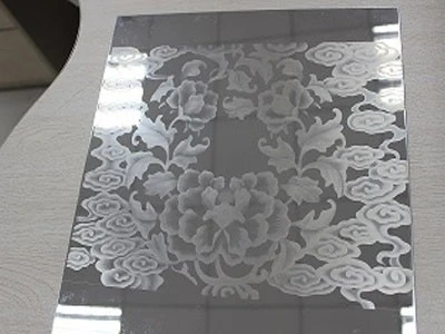 Laser engraving flowers image on the steel