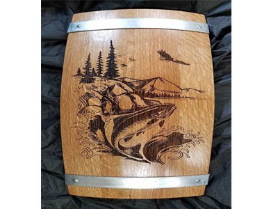 engraving image on wood barrel surface engraving image on wood barrel surface